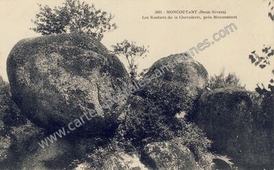 Carte postale ancienne Les Rochers de la Chevalerie — Moncoutant (Deux-Sèvres)