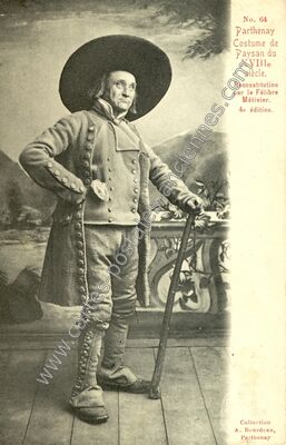 Carte postale ancienne Costume de Paysan du XVIIIe siècle — Parthenay (Deux-Sèvres)