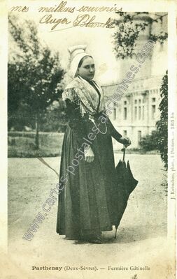 Carte postale ancienne Fermière Gâtinelle — Parthenay (Deux-Sèvres)