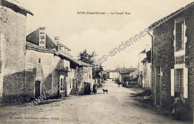 Carte postale ancienne La Grand' Rue — Rom (Deux-Sèvres)