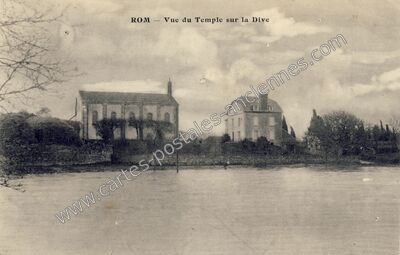 Carte postale ancienne Vue du Temple sur la Dive — Rom (Deux-Sèvres)