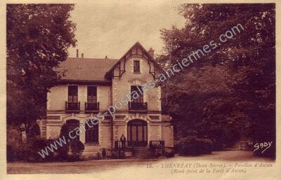 Carte postale ancienne Pavillon d'Autun (Rond-point de la Forêt d'Autun) — Thénezay (Deux-Sèvres)