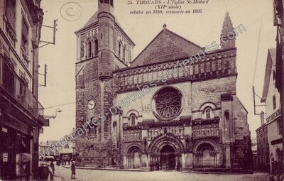Carte postale ancienne L'Eglise St-Médard — Thouars (Deux-Sèvres)