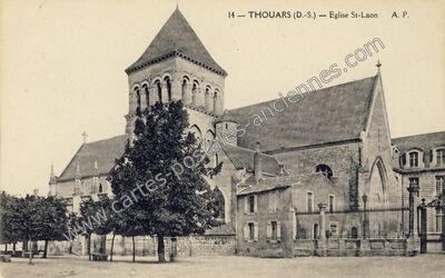 Carte postale ancienne Eglise St-Laon — Thouars (Deux-Sèvres)