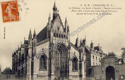 Carte postale ancienne Le Château - La Sainte Chapelle - Façade principale — Thouars (Deux-Sèvres)