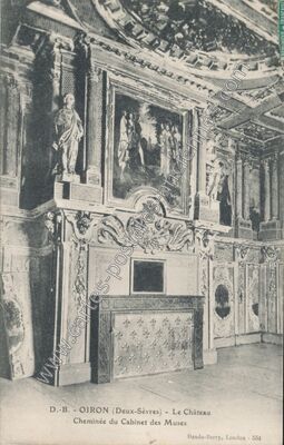 Carte postale ancienne Le Château Cheminée du Cabinet des Muses — Oiron (Deux-Sèvres)