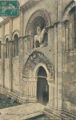 Carte postale ancienne Portail de l'Eglise S' Hilaire — Melle (Deux-Sèvres)