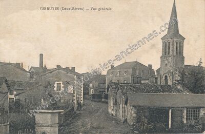 Carte postale ancienne Vue générale — Verruyes (Deux-Sèvres)