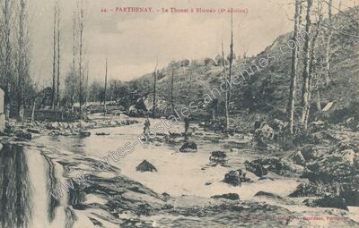 Carte postale ancienne Le Thouet à Bluteau — Parthenay (Deux-Sèvres)