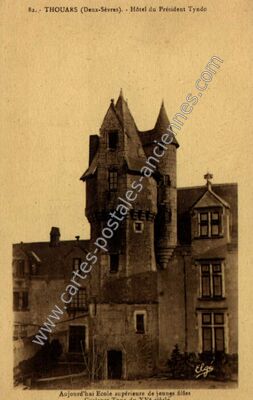 Carte postale ancienne Hôtel du Président Tyndo — Thouars (Deux-Sèvres)