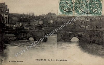 Carte postale ancienne Vue générale — Thouars (Deux-Sèvres)