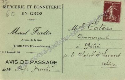 Carte postale ancienne Marcel Fradin — Thouars (Deux-Sèvres)