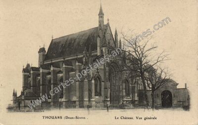 Carte postale ancienne Le Château. Vue générale — Thouars (Deux-Sèvres)