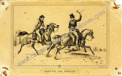 Carte postale ancienne Route de Poste — Non Localisée (Yvelines)