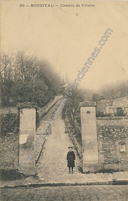 Carte postale ancienne Chemin de Voisins — Bougival (Yvelines)