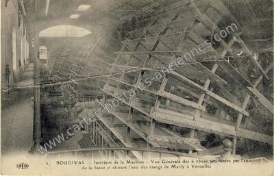 Carte postale ancienne Intérieur de la Machine — Bougival (Yvelines)