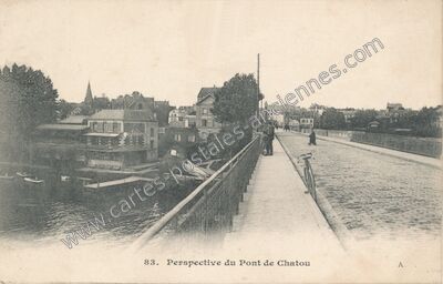 Carte postale ancienne Perspective du Pont de Chatou — Chatou (Yvelines)