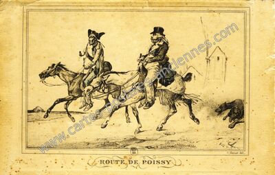 Carte postale ancienne Route de Poissy — Poissy (Yvelines)