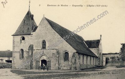 Carte postale ancienne L'Eglise (XIIe siècle) — Ecquevilly (Yvelines)