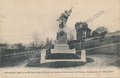 Carte postale ancienne Monument élevé à la Mémoire des Enfants morts pour la France, inauguré le 27 Mars 1921 — Juziers (Yvelines)
