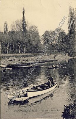 Carte postale ancienne Vue sur le Petit-Bras — Maisons-Laffitte (Yvelines)