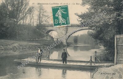 Carte postale ancienne Le Bac — Maisons-Laffitte (Yvelines)
