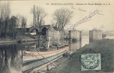 Carte postale ancienne Ruines du Vieux Moulin — Maisons-Laffitte (Yvelines)