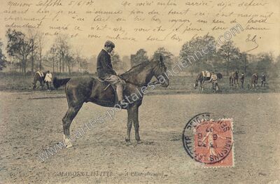 Carte postale ancienne A L'Entraînement — Maisons-Laffitte (Yvelines)