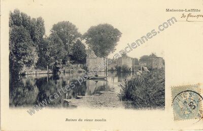 Carte postale ancienne Ruines du vieux moulin — Maisons-Laffitte (Yvelines)
