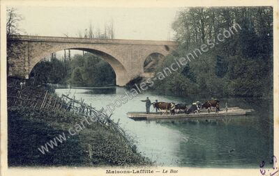 Carte postale ancienne Le Bac — Maisons-Laffitte (Yvelines)