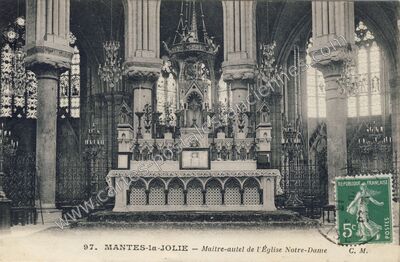 Carte postale ancienne Maître-autel de l'Église Notre-Dame — Mantes-la-Jolie (Yvelines)