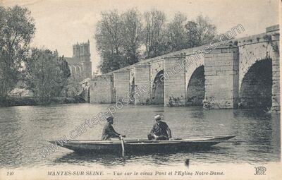 Carte postale ancienne Mantes sur Seine — Mantes-la-Jolie (Yvelines)
