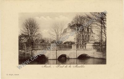 Carte postale ancienne Pont de la Mauldre — Maule (Yvelines)