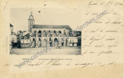 Carte postale ancienne Ancienne Église Notre-Dame — Meulan (Yvelines)
