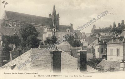 Carte postale ancienne Vue prise de la Rue Normande — Montfort-l'Amaury (Yvelines)