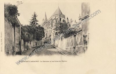 Carte postale ancienne Le Derrière et les Cotes de l'Eglise — Montfort-l'Amaury (Yvelines)