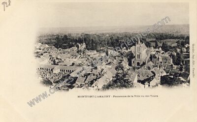Carte postale ancienne Panorama de la Ville vu des Tours — Montfort-l'Amaury (Yvelines)