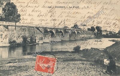 Carte postale ancienne Le Pont — Poissy (Yvelines)
