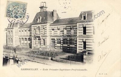Carte postale ancienne Ecole Primaire Supérieure Professionnelle — Rambouillet (Yvelines)