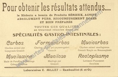 Carte postale ancienne SPÉCIALITÉS GASTRO-INTESTINALES — Rambouillet (Yvelines)