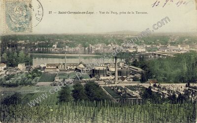 Carte postale ancienne Vue du Pecq, prise de la Terrasse — Saint-Germain-en-Laye (Yvelines)