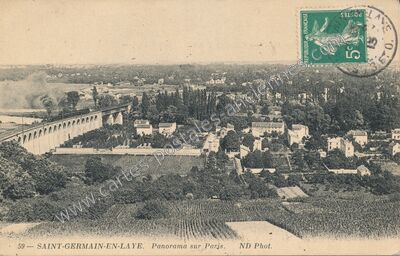 Carte postale ancienne Panorama sur Paris — Saint-Germain-en-Laye (Yvelines)