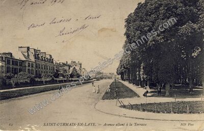 Carte postale ancienne Avenue allant à la Terrasse — Saint-Germain-en-Laye (Yvelines)