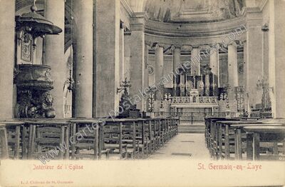 Carte postale ancienne Intérieur de l'Eglise — Saint-Germain-en-Laye (Yvelines)