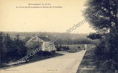 Carte postale ancienne Le Pavé de St-Lambert et Route de Versailles — Saint-Lambert (Yvelines)