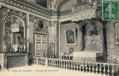 Carte postale ancienne Palais de Versailles — Chambre de Louis XIV — Versailles (Yvelines)