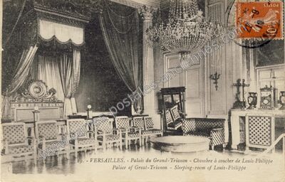 Carte postale ancienne Palais du Grand-Trianon - Chambre à coucher de Louis-Philippe — Versailles (Yvelines)
