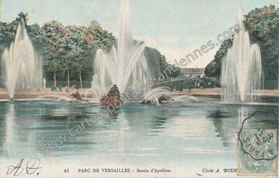Carte postale ancienne Parc de Versailles - Bassin d'Apollon — Versailles (Yvelines)