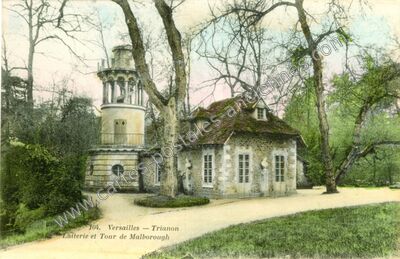 Carte postale ancienne Laiterie et Tour de Malborough — Versailles (Yvelines)