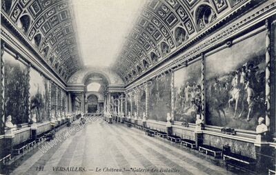 Carte postale ancienne Le Château. — Galerie des Batailles — Versailles (Yvelines)